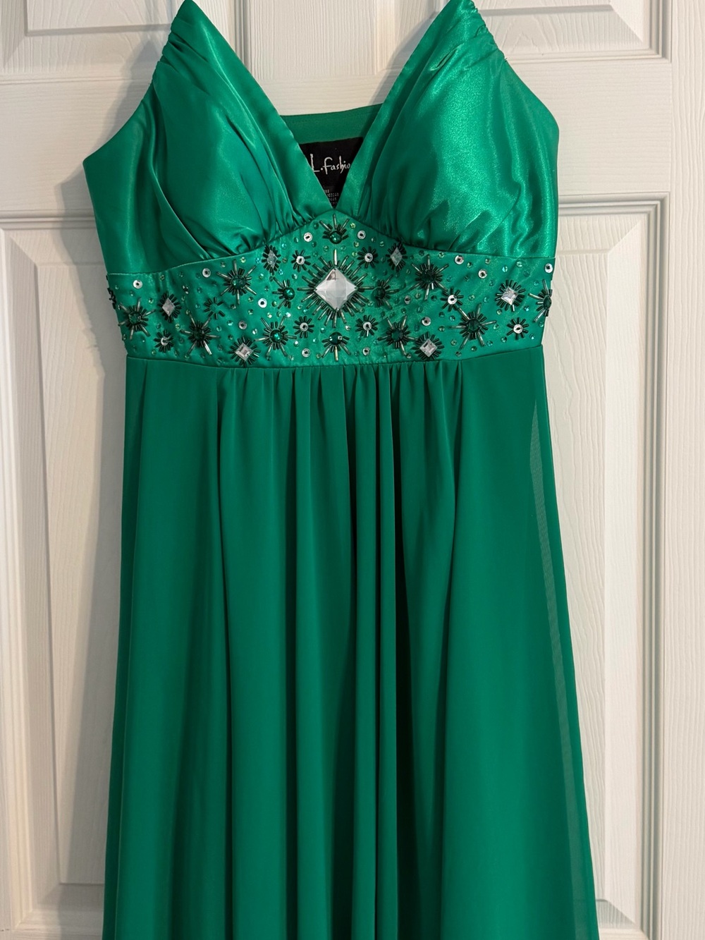 Retro S.L. Fashions Emerald Green Beaded Formal Dress from 2008